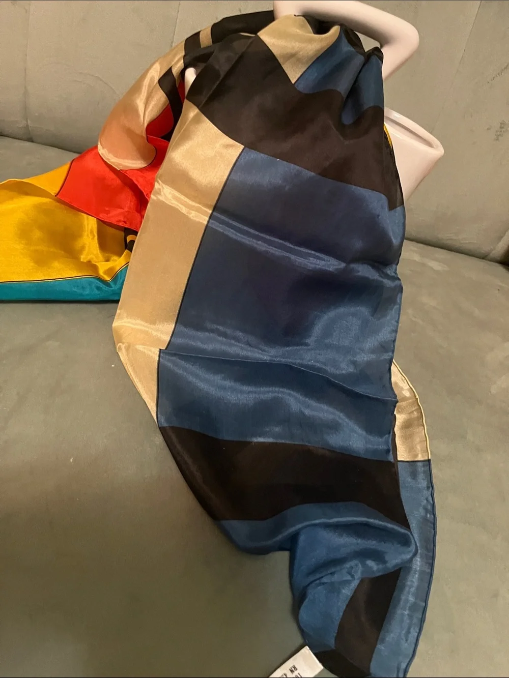 Vintage multicolor Silk scarf NEW